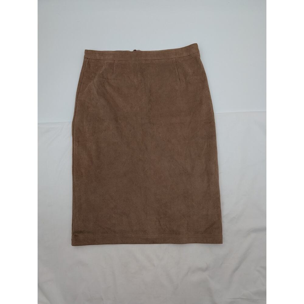 Lulus Superpower Faux Suede Pencil Skirt Women's Medium IS2322 Tan Career Office